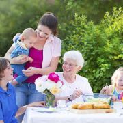 Big Family Grilling Meat For Lunch